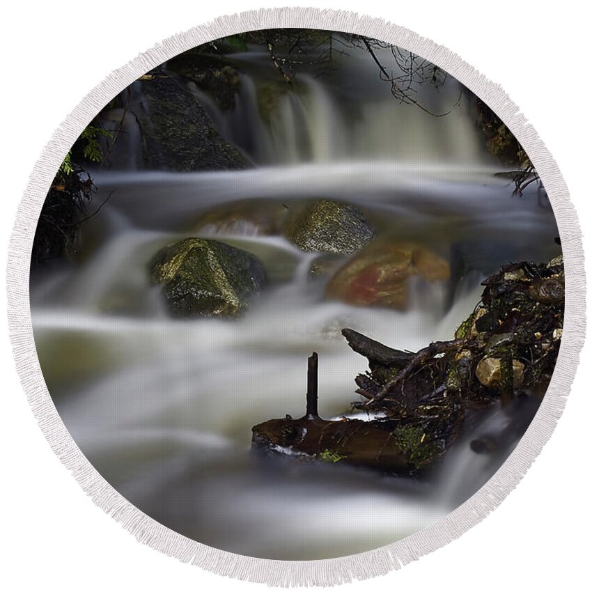 Creek Round Beach Towel featuring the photograph Nancy Creek 2 by Loni Collins