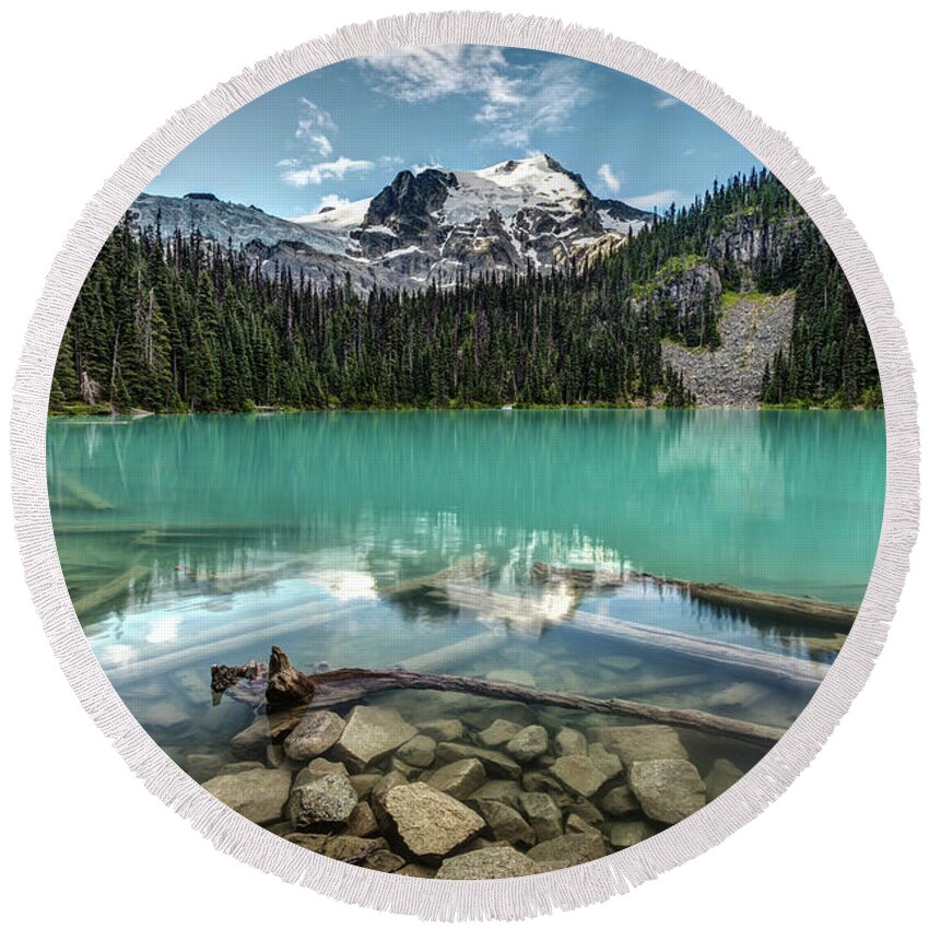Joffre Lakes Round Beach Towel featuring the photograph Natural Beauty of British Columbia by Pierre Leclerc Photography