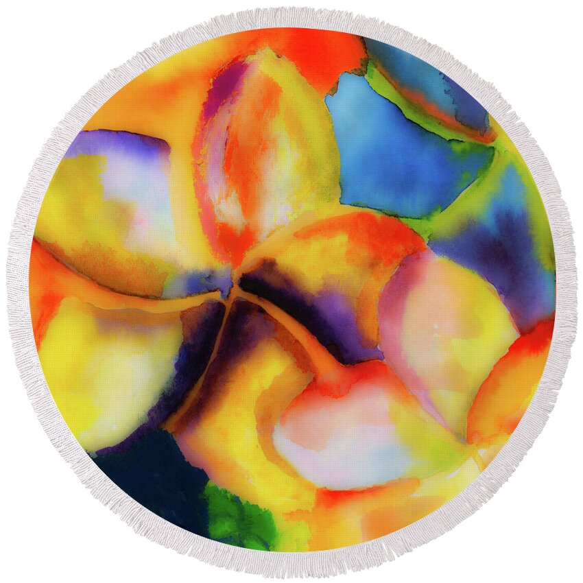 Flowers Round Beach Towel featuring the painting Nature's Pinwheels by Stephen Anderson