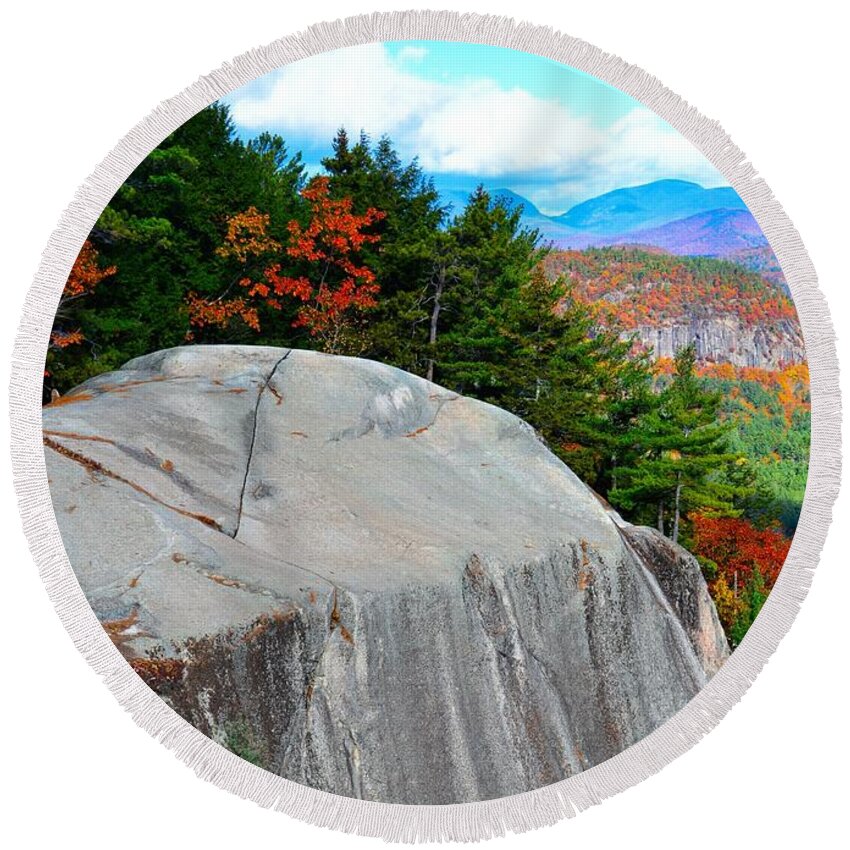New Hampshire Round Beach Towel featuring the photograph New Hampshire Presidential Range by Mim White
