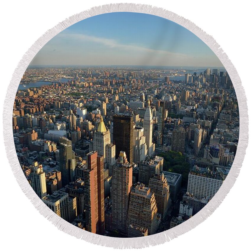 Photograph Round Beach Towel featuring the photograph New York, New York 27 by Ron Cline