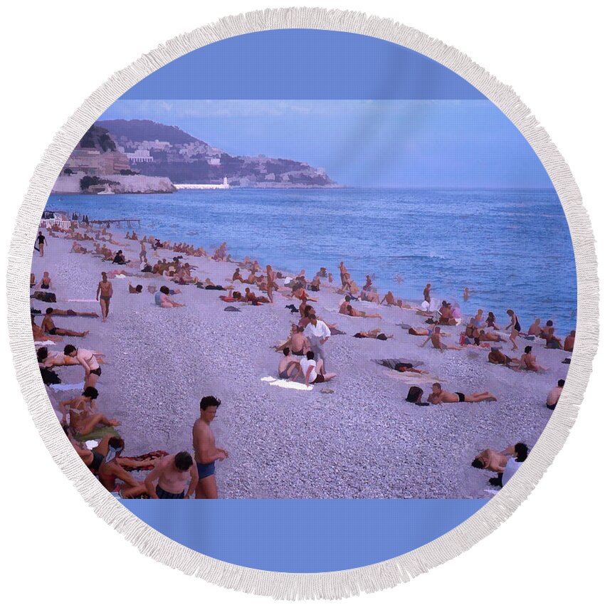 Beach Round Beach Towel featuring the photograph Nice, France by Richard Goldman