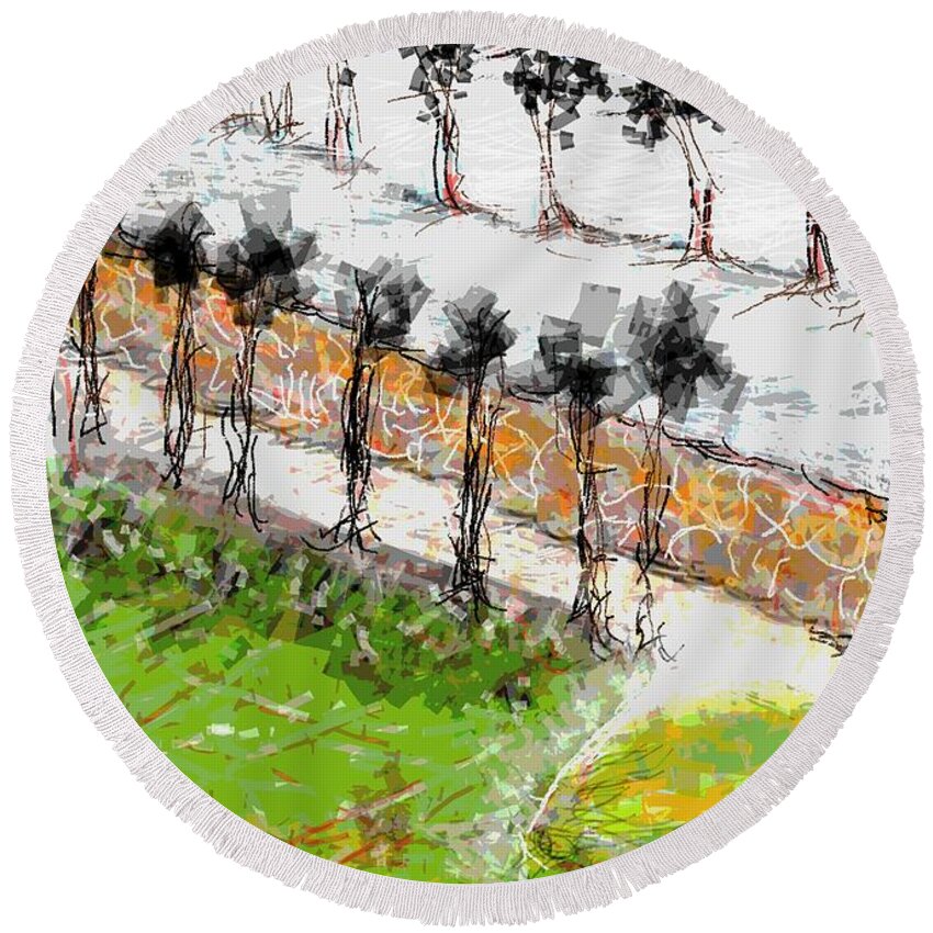 Landscape Round Beach Towel featuring the digital art Nice landscape by Subrata Bose