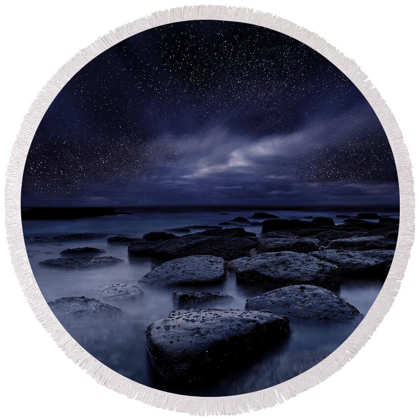 Night Round Beach Towel featuring the photograph Night enigma by Jorge Maia