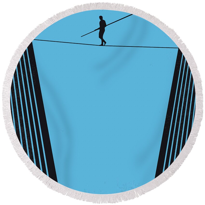 The Round Beach Towel featuring the digital art No796 My The Walk minimal movie poster by Chungkong Art