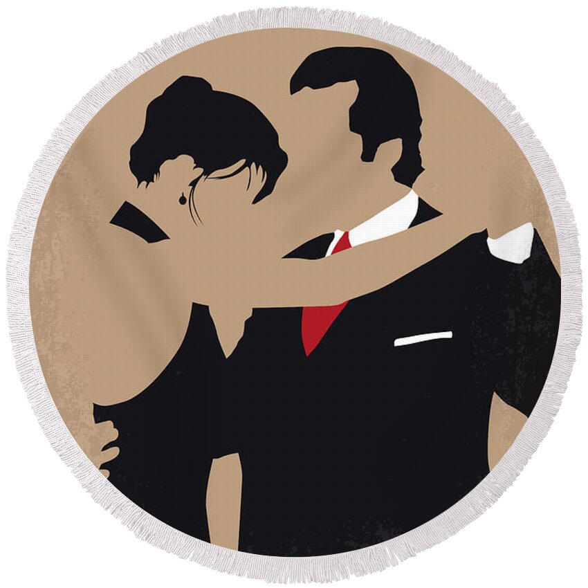 Scent Of A Woman Round Beach Towel featuring the digital art No888 My Scent of a Woman minimal movie poster by Chungkong Art