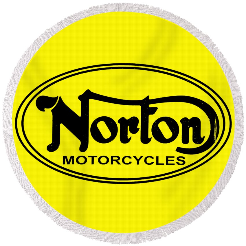 Norton Motorcycle Round Beach Towel featuring the photograph Norton Motorcycles by Mark Rogan