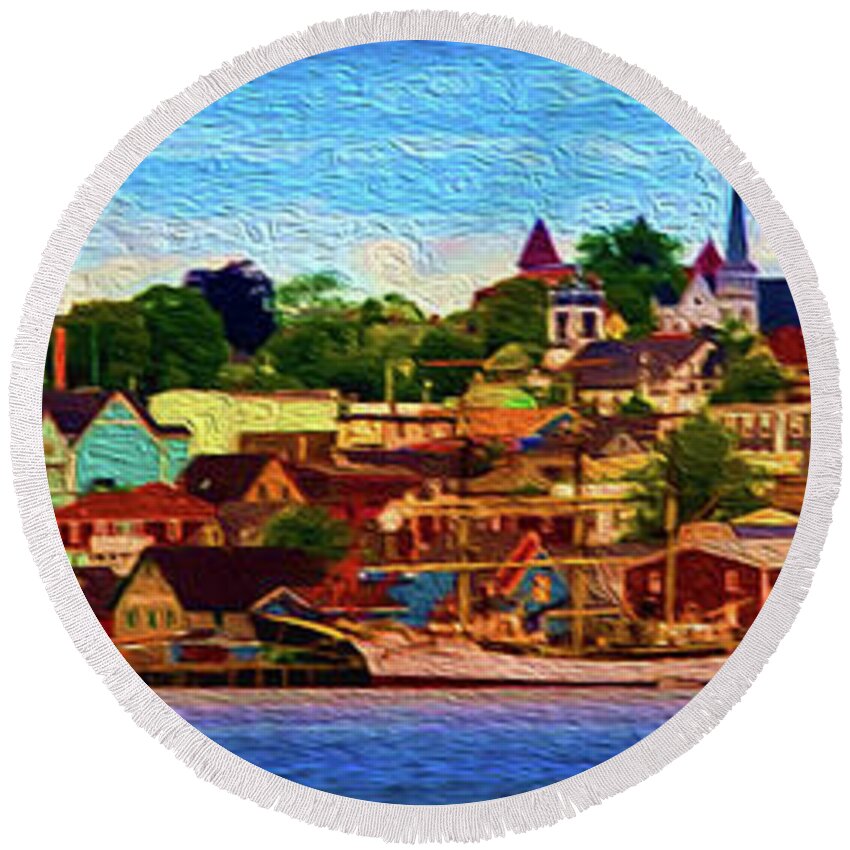Nova Scotia Round Beach Towel featuring the painting Nova Scotia by Prince Andre Faubert