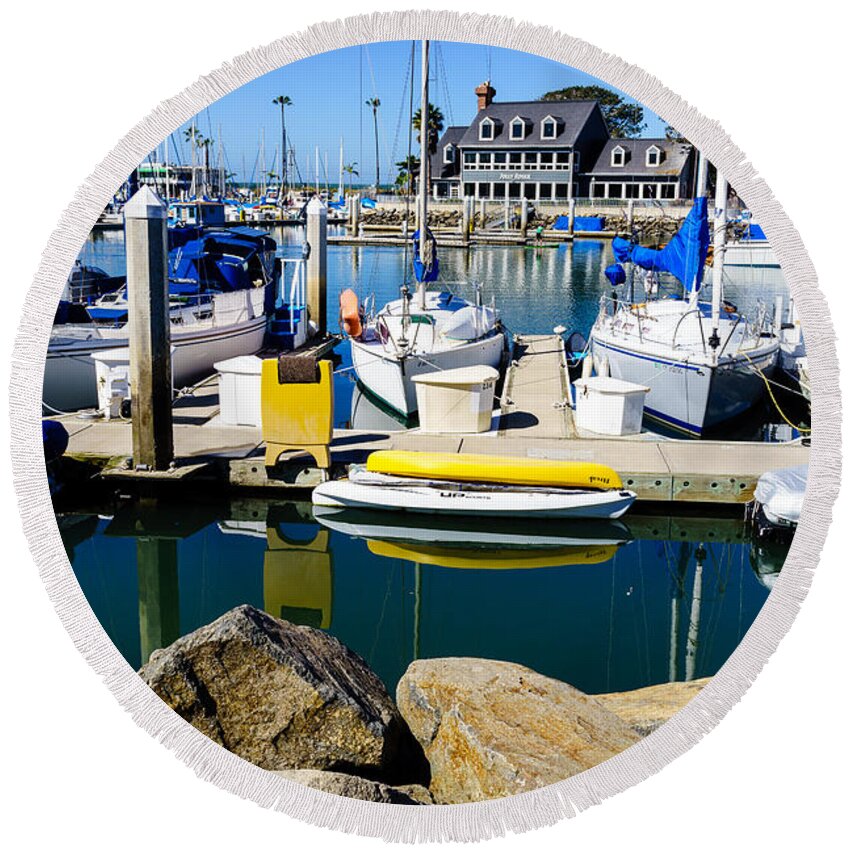 Oceanside Harbor Round Beach Towel featuring the photograph Oceanside Harbor 4 by Ben Graham