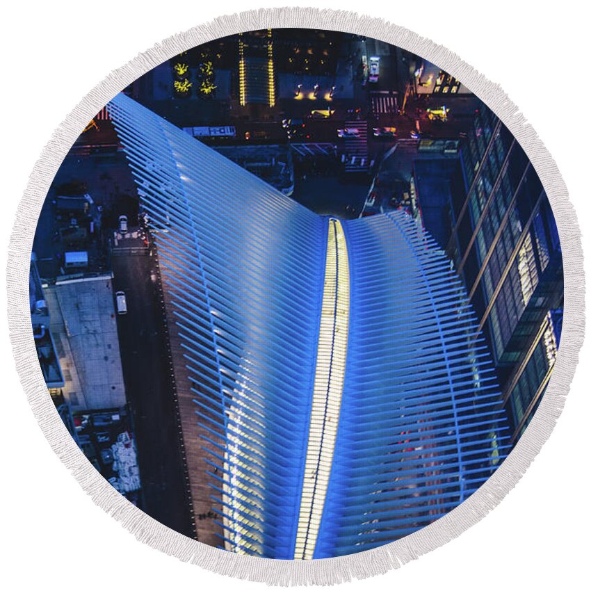 15th Anniversary Round Beach Towel featuring the photograph Oculus from the Observatory by Jeff at JSJ Photography