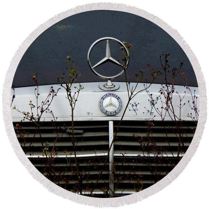 Mercedesbenz Round Beach Towel featuring the photograph Oh Lord Won't You Buy Me ... by Wild Thing