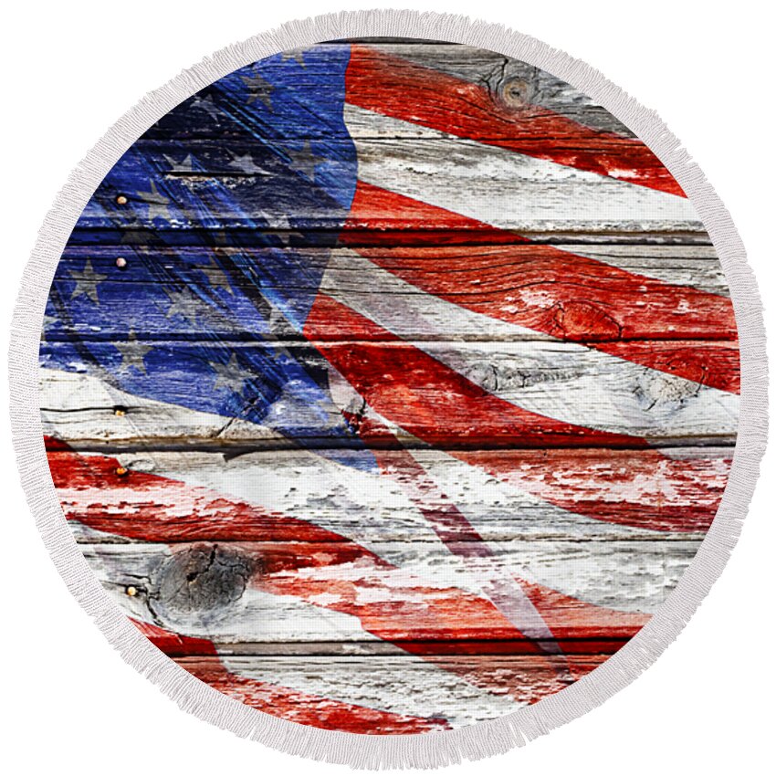 Flag Round Beach Towel featuring the photograph Old Glory by Phyllis Denton