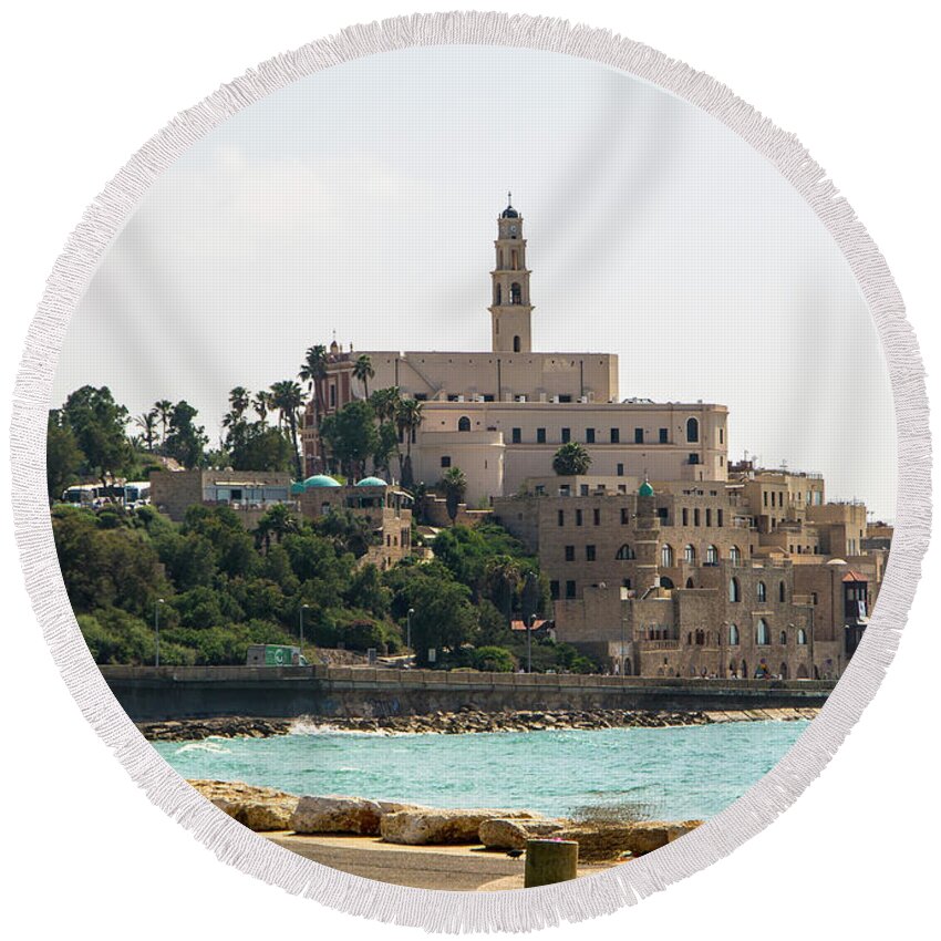 Sea Round Beach Towel featuring the photograph Old Jaffa by Adriana Zoon
