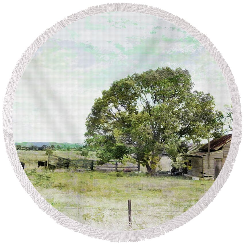 Landscape Photography Round Beach Towel featuring the photograph Old Times 6661 by Kevin Chippindall