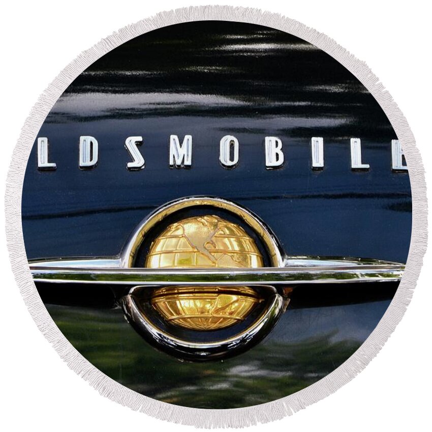  Round Beach Towel featuring the photograph Oldsmobile by Dean Ferreira