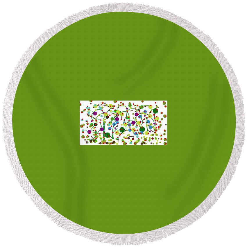 Garden Round Beach Towel featuring the digital art Olive Garden by Alida M Haslett