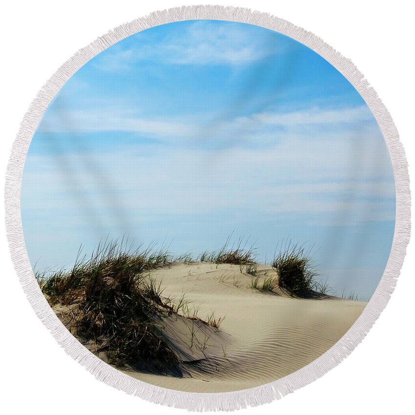 On The Dunes Round Beach Towel featuring the photograph On The Dunes by Dark Whimsy