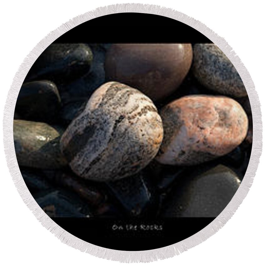 Lake Superior Round Beach Towel featuring the photograph On the Rocks by Doug Gibbons
