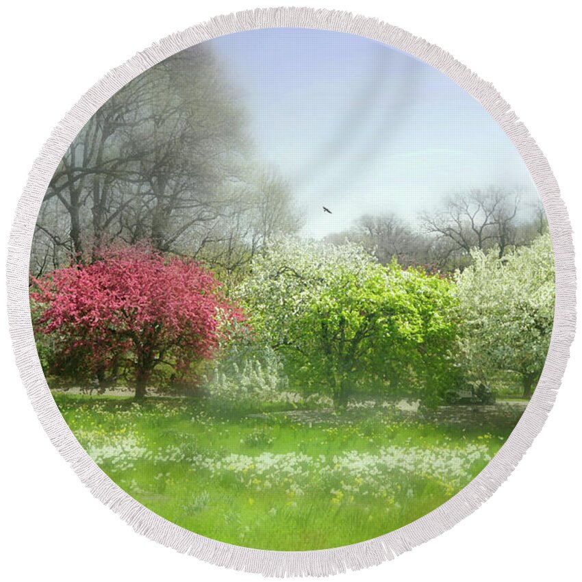 New York Botanical Gardens Round Beach Towel featuring the photograph One Love by Diana Angstadt