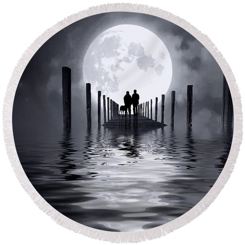 Moon Round Beach Towel featuring the photograph Only Us by Mim White