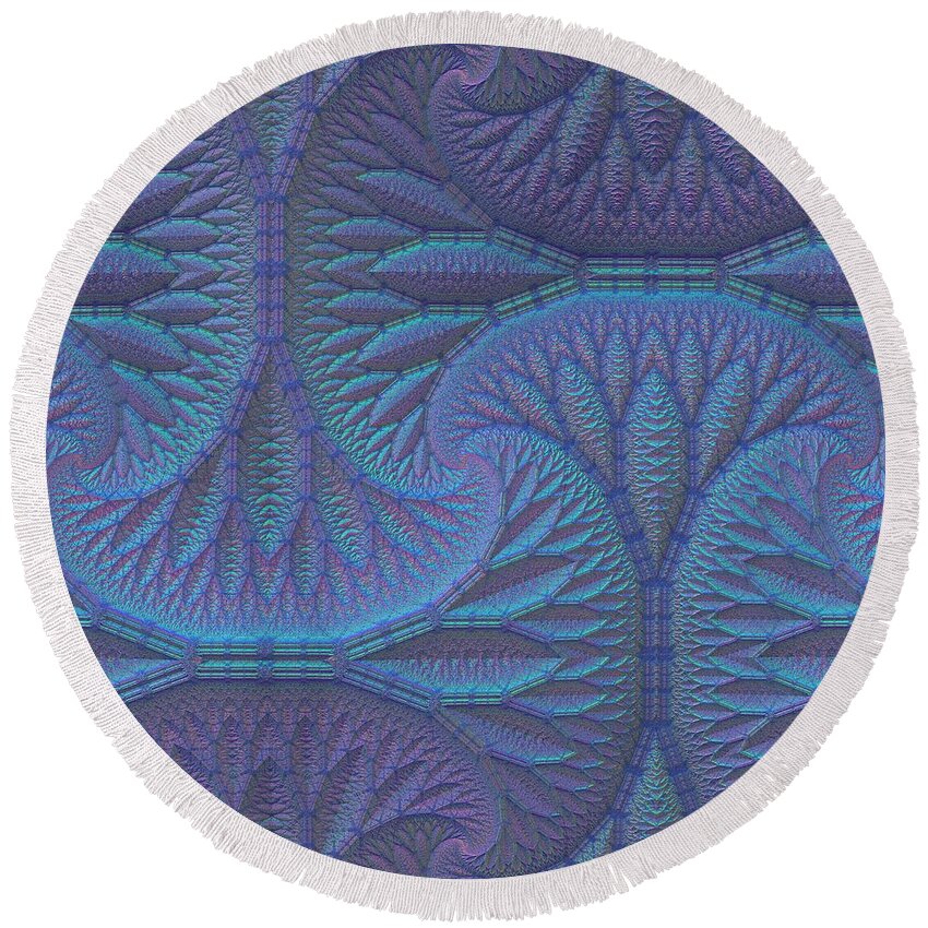 3-d Round Beach Towel featuring the digital art Opalescence by Lyle Hatch
