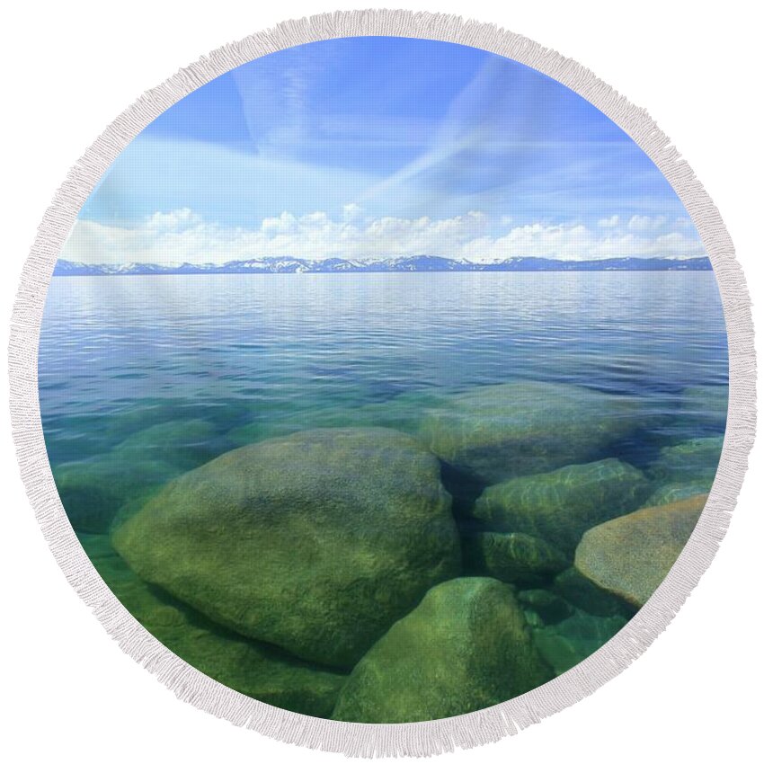 Lake Tahoe Round Beach Towel featuring the photograph Open Invitation by Sean Sarsfield