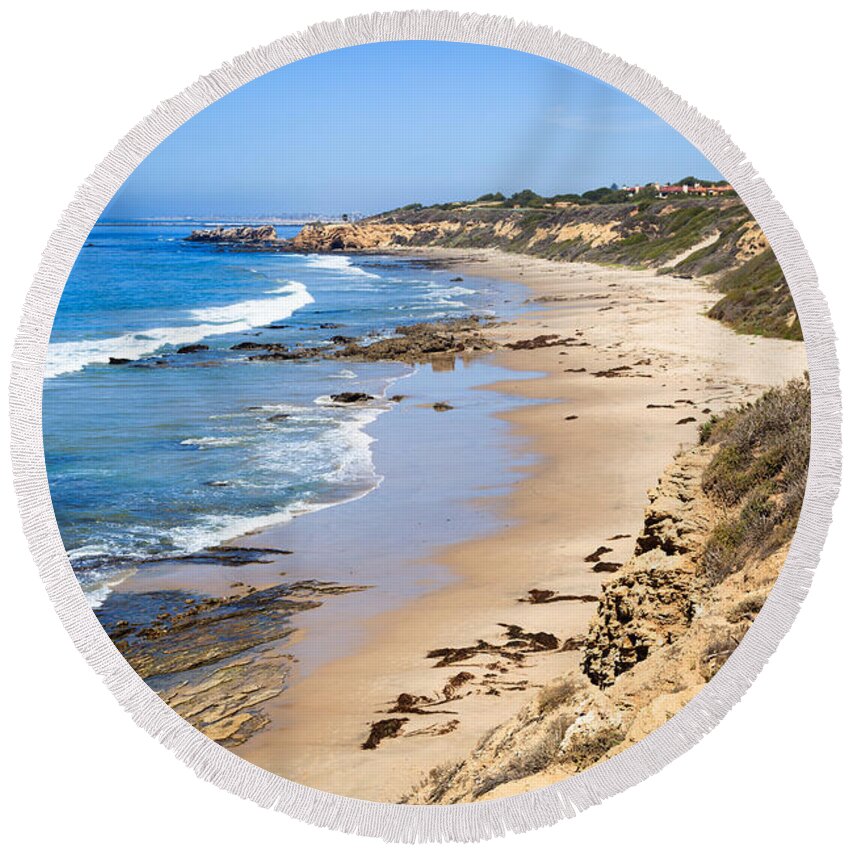 America Round Beach Towel featuring the photograph Orange County California by Paul Velgos