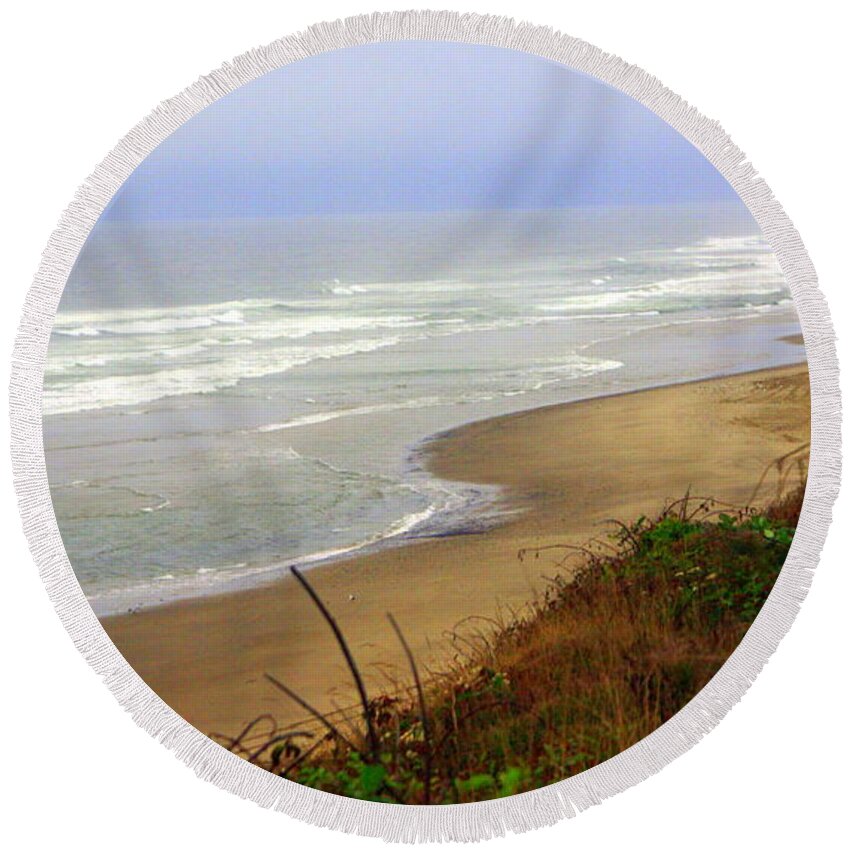 Round Beach Towel featuring the photograph Oregon Coast 3 by Marty Koch