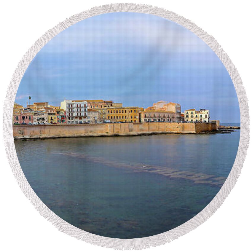 Ortygia Round Beach Towel featuring the photograph Ortygia by John Meader