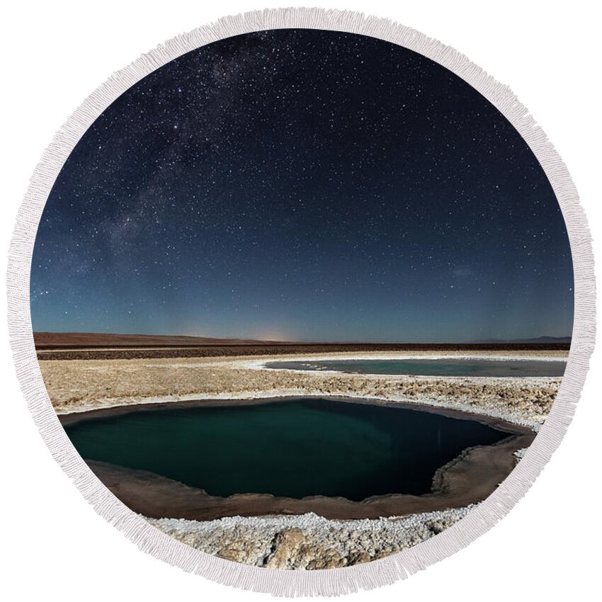 Landscape Round Beach Towel featuring the photograph Other World by Victor Lima
