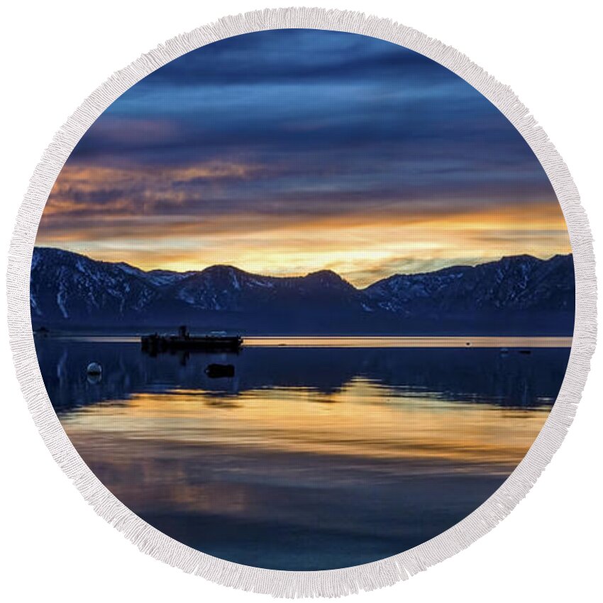 Tahoe South Shore Round Beach Towel featuring the photograph Out Of The Blue by Mitch Shindelbower