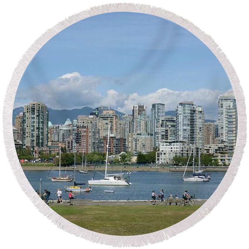 Vancouver Round Beach Towel featuring the photograph Outdoor Living by Fraida Gutovich
