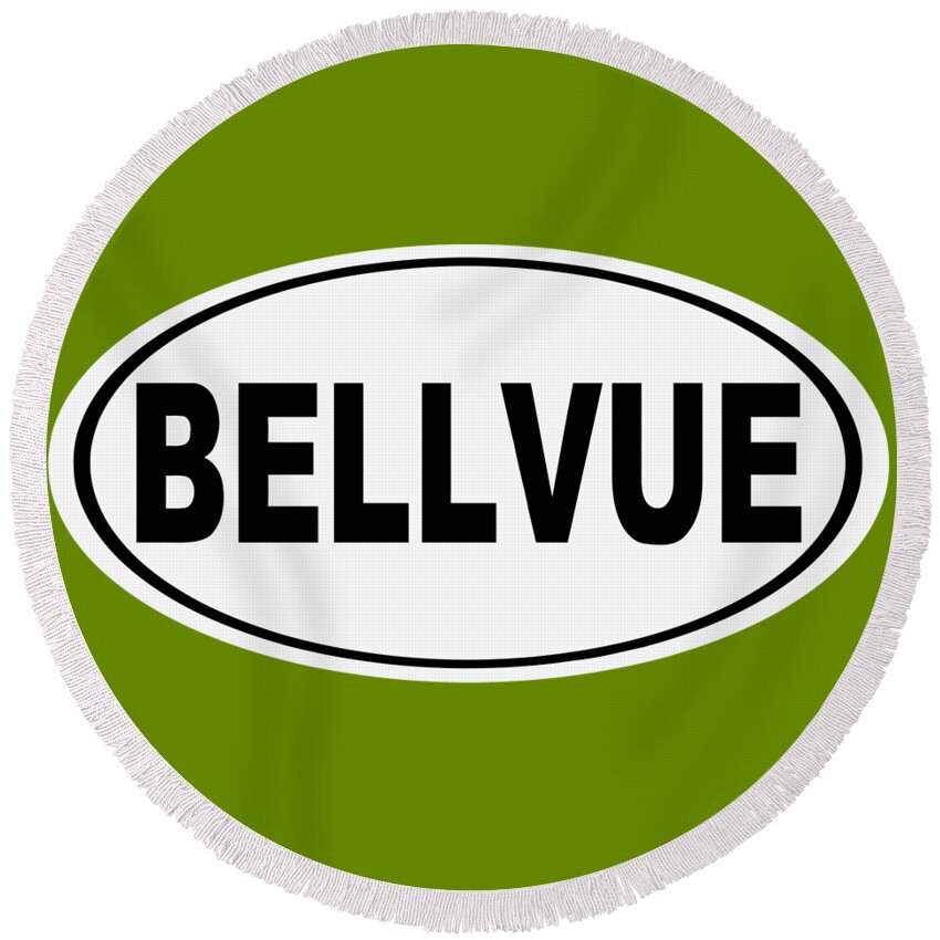 Bellvue Round Beach Towel featuring the photograph Oval Bellvue Colorado Home Pride by Keith Webber Jr