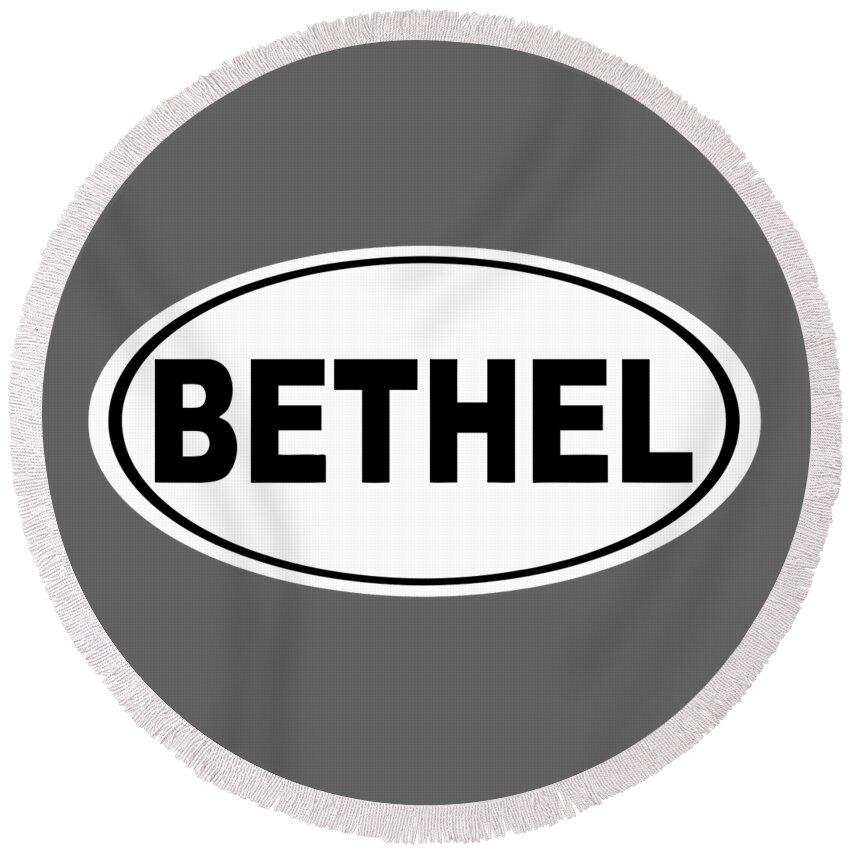 Bethel Round Beach Towel featuring the photograph Oval Bethel Connecticut Home Prid by Keith Webber Jr