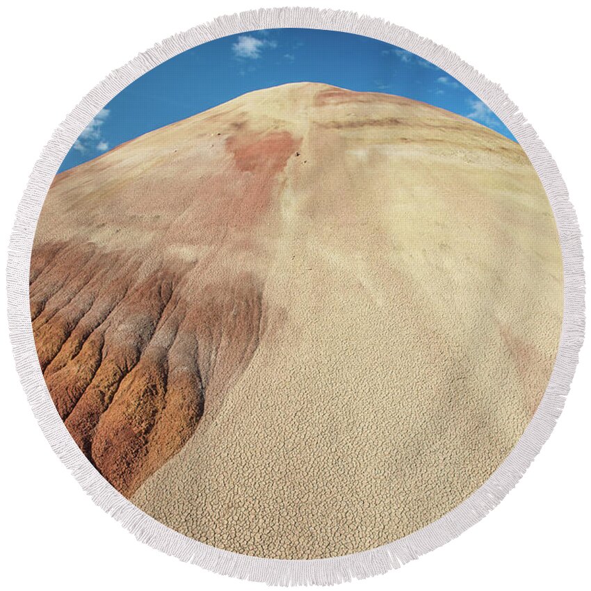 Painted Hills Round Beach Towel featuring the photograph Painted Mound by Greg Nyquist