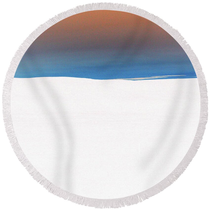 Modern Round Beach Towel featuring the photograph Palouse White Sunset by Rich Collins