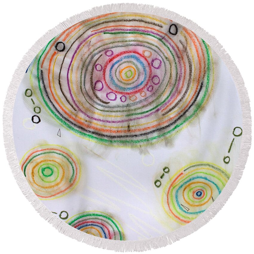Pastel Drawing Round Beach Towel featuring the pastel Pastel 3 by Steven Macanka