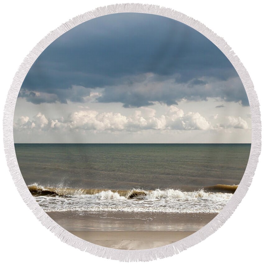 Beach Round Beach Towel featuring the photograph Pastel Palette - by Julie Weber