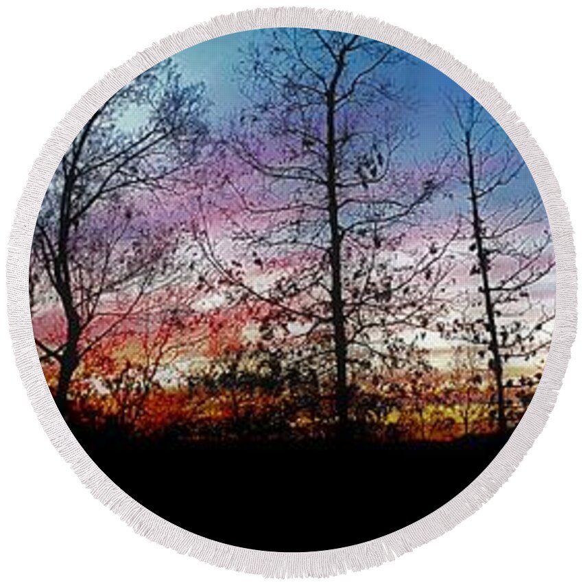 Landscape Round Beach Towel featuring the photograph Pastels by Brianna Kelly