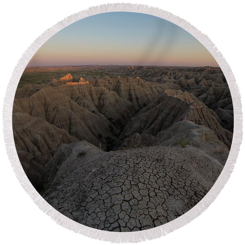 Beauty Round Beach Towel featuring the photograph Peaking by Aaron J Groen