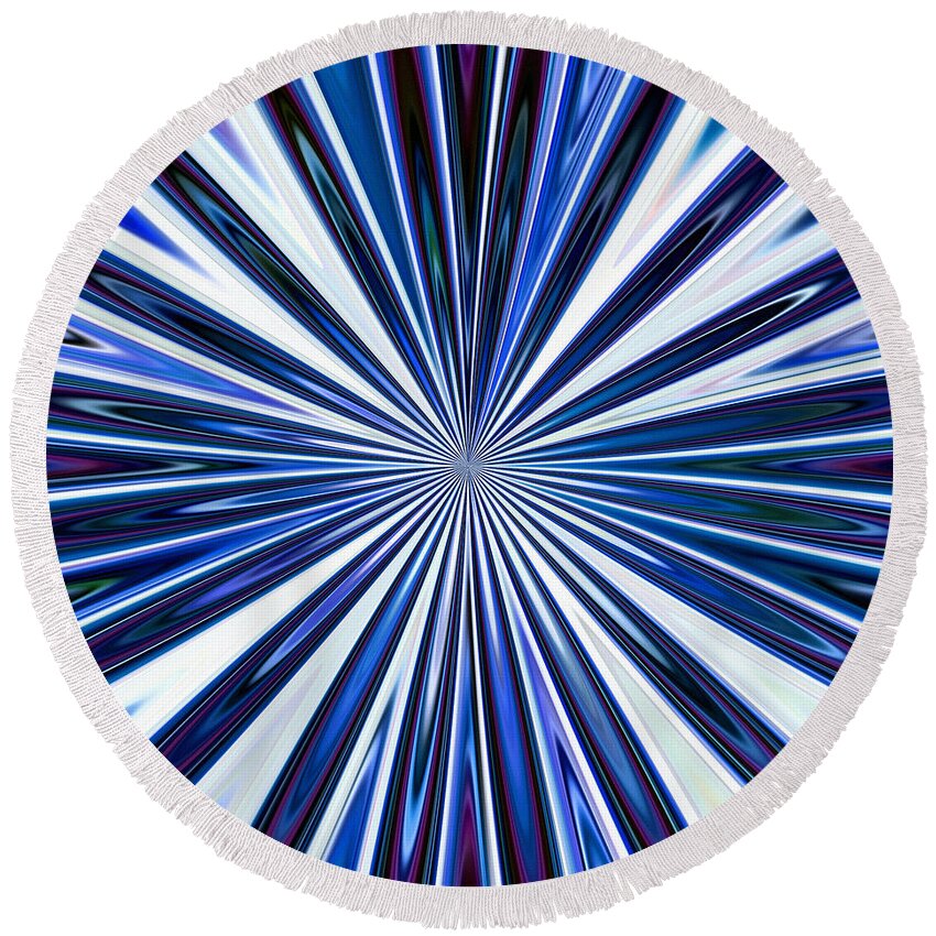 Abstract Round Beach Towel featuring the painting Petals 4 by Chris Butler