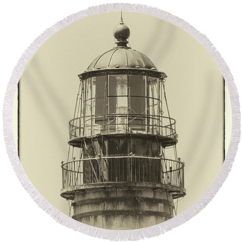Petit Manan Round Beach Towel featuring the photograph Petit Manan Lighthouse by Brian Caldwell