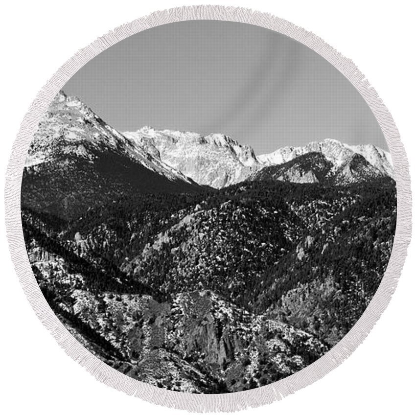 Cliff Round Beach Towel featuring the photograph Pikes Peak and Incline 36 by 18 by Steven Krull