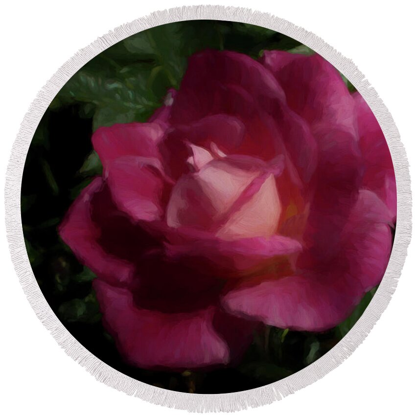 Rose Round Beach Towel featuring the digital art Pink Beauty by Ernest Echols