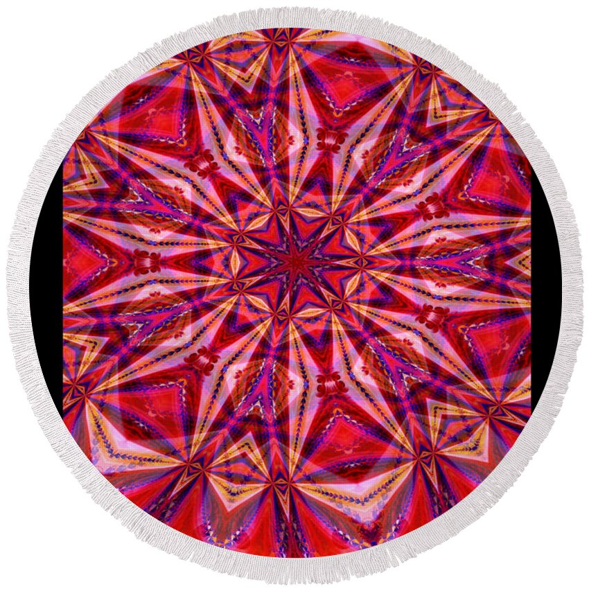 Fractal Round Beach Towel featuring the digital art Pink Parfait by Charmaine Zoe