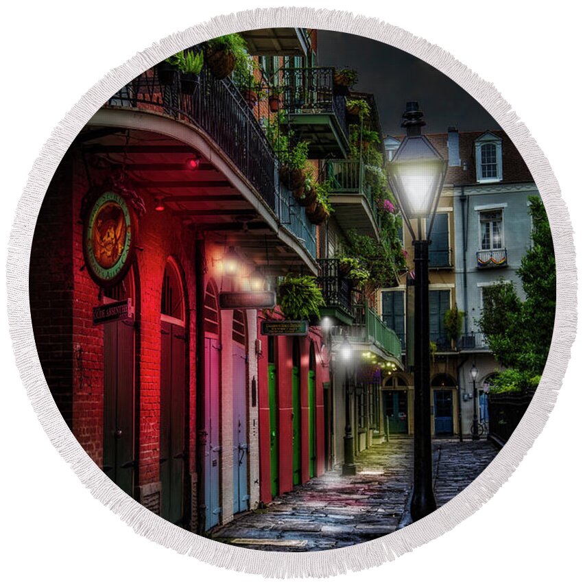 Nola Round Beach Towel featuring the photograph Pirate's Alley by Jarrod Erbe