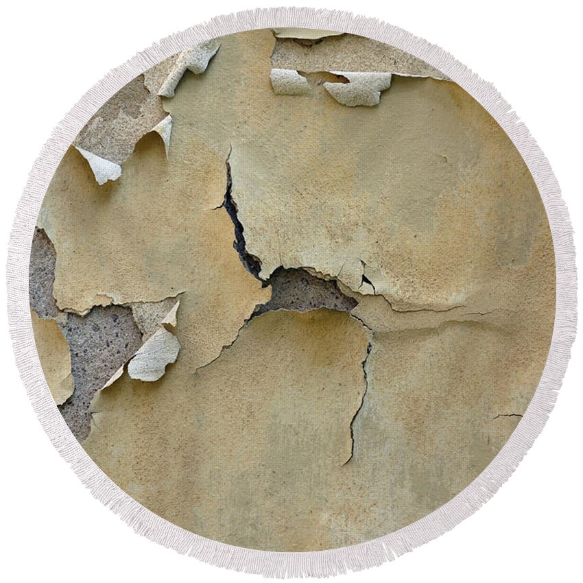 Plaster Round Beach Towel featuring the photograph Plaster Bulges by Michal Boubin