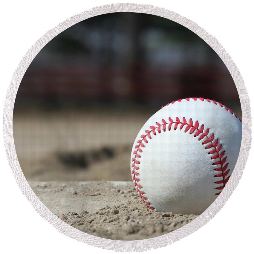 Baseball Round Beach Towel featuring the photograph Play Ball by Jackson Pearson