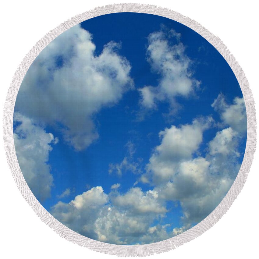 Clouds Round Beach Towel featuring the photograph Ploughing Under a Mid Day Sun by Ian MacDonald