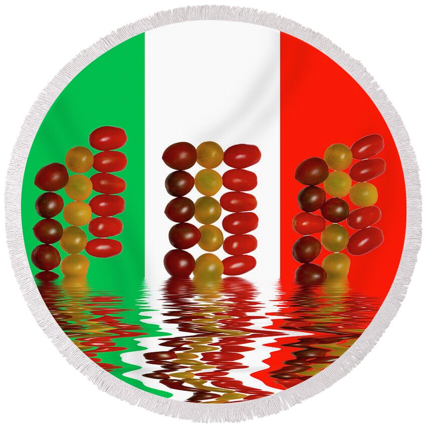 Tomatoes Round Beach Towel featuring the photograph Plum Cherry Tomatoes by David French